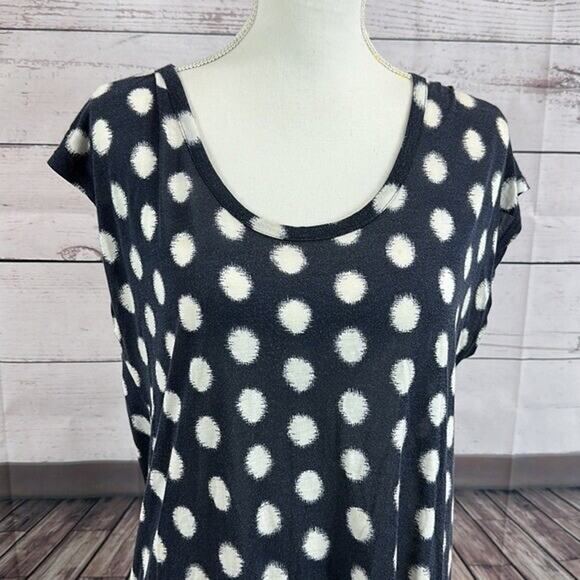 Michael Kors Tee Shirt Womens Medium Blue White Rayon Cap Sleeve Stretch Basic - Picture 7 of 9